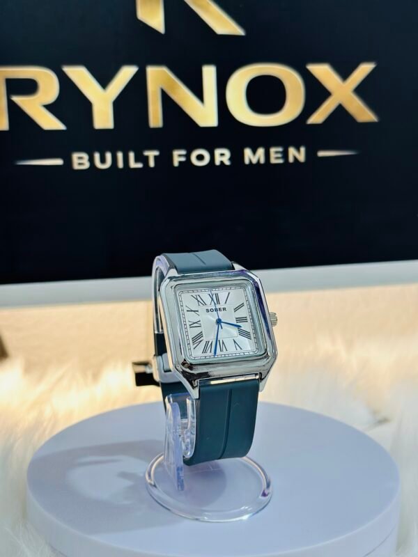 Sober Premium Square Roman Dial Silicone Strap Watch