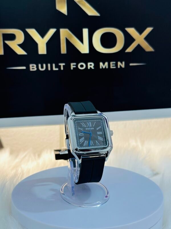 Sober Premium Square Roman Dial Silicone Strap Watch