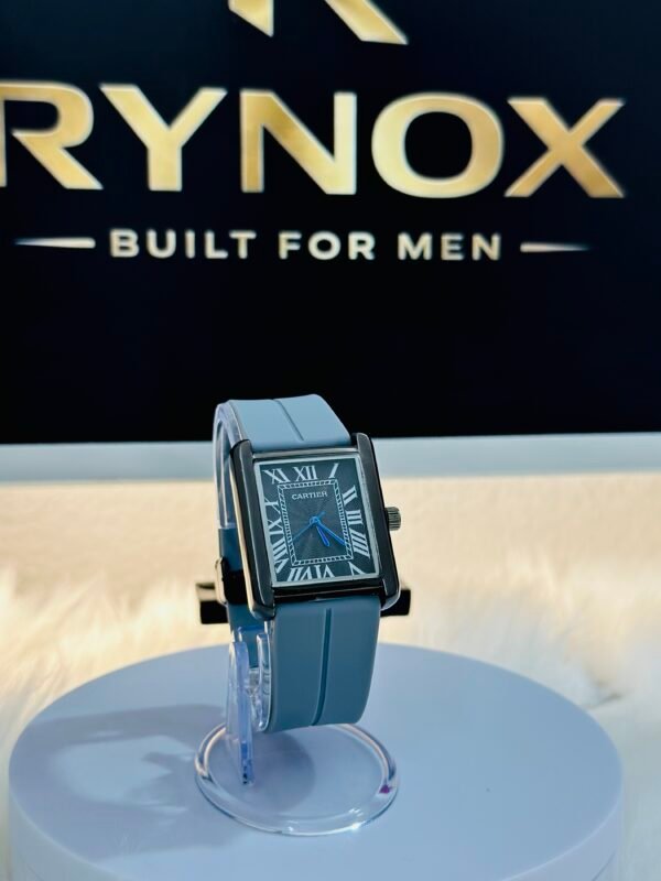 Classic Rectangular Style Rubber-Strap Watch