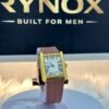 Classic Rectangular Style Rubber-Strap Watch