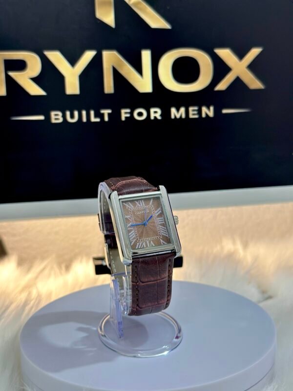 Classic Rectangular Luxury Leather-Strap Watch