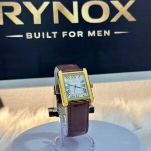 Classic Rectangular Luxury Leather-Strap Watch
