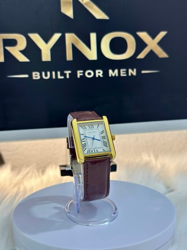Classic Rectangular Luxury Leather-Strap Watch