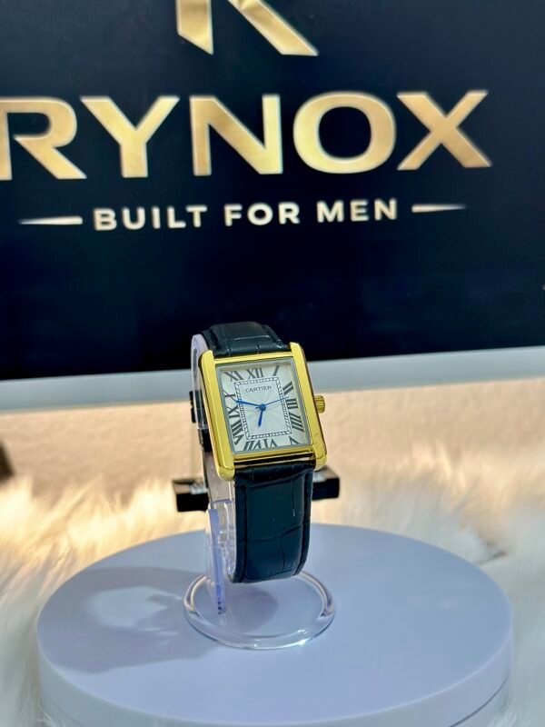 Classic Rectangular Luxury Leather-Strap Watch