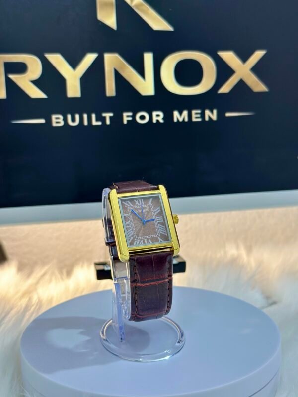 Classic Rectangular Luxury Leather-Strap Watch